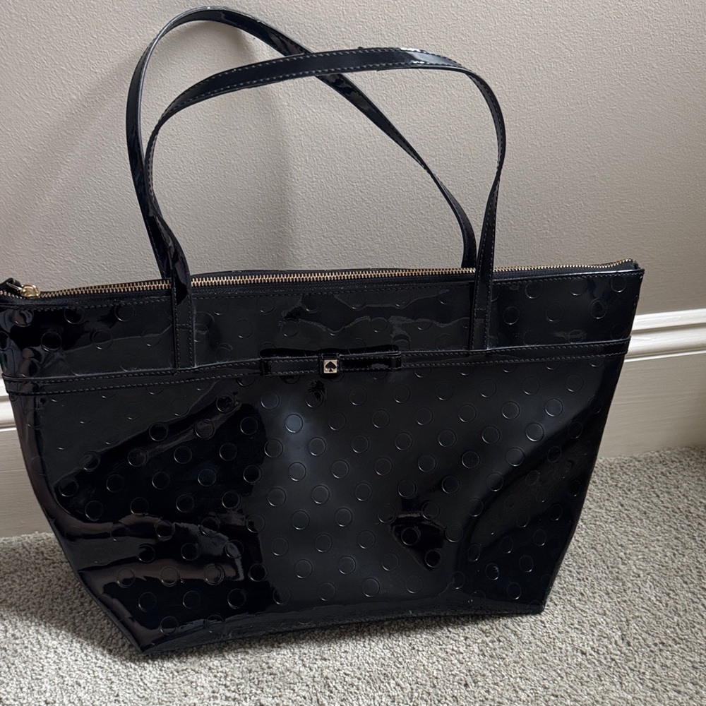 Kate Spade Glossy Black Shoulder Bag